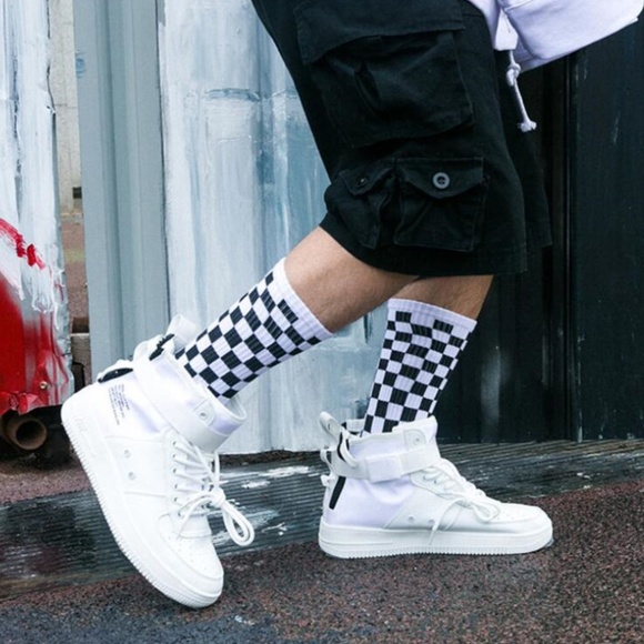 Other - Black White Checkered 80s Vibe Socks